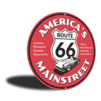 PLACA CIRCULAR AMERICA S MAINSTREET 66