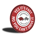 PLACA CIRCULAR CHEVROLET YES IT S FAST