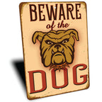 PLACA SIGN BEWARE OF DOG