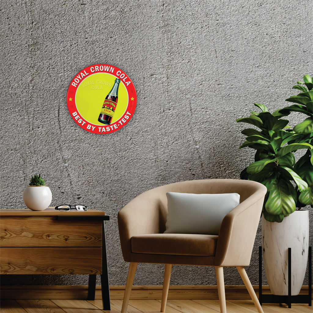 PLACA CIRCULAR ROYAL CROWN COLA