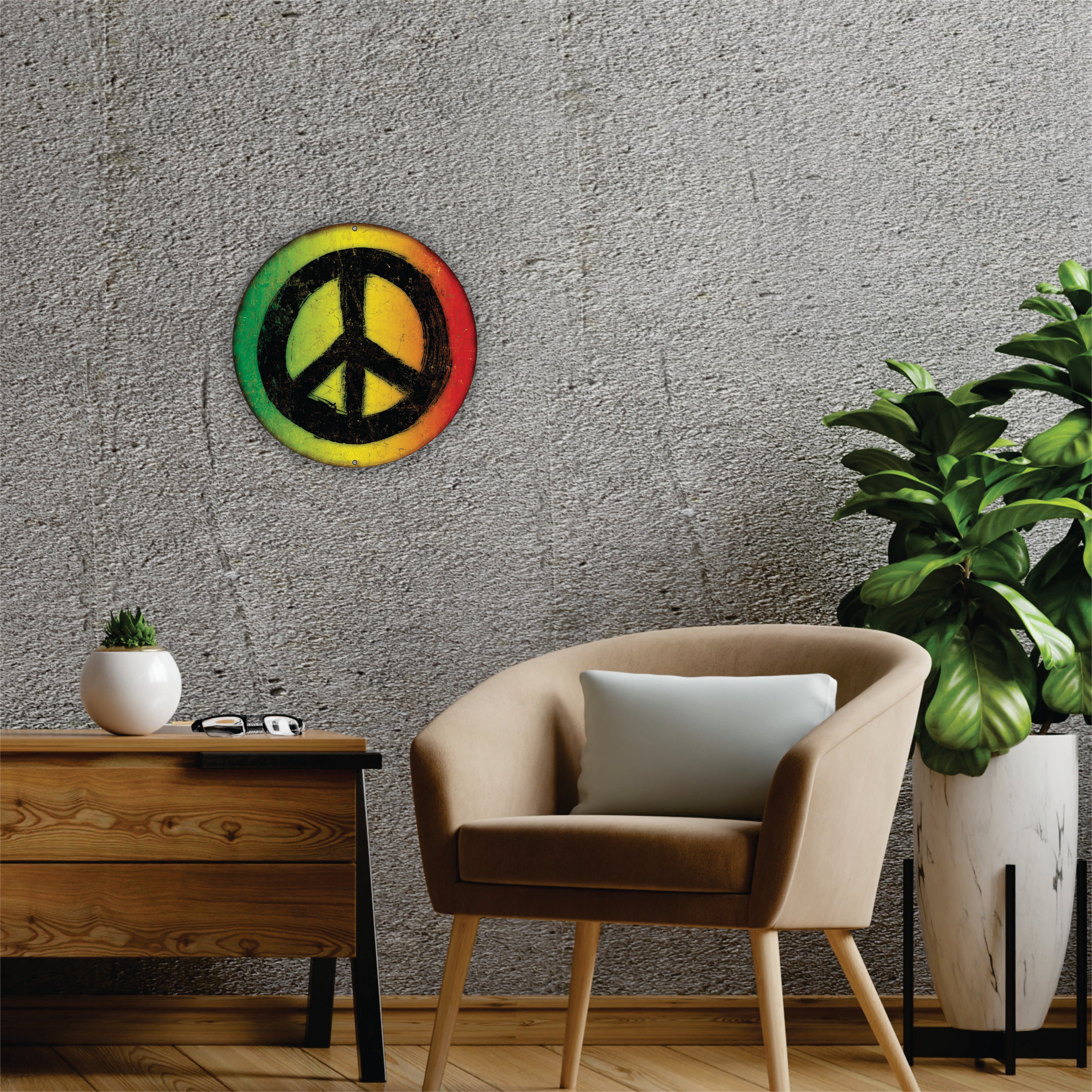 PLACA CIRCULAR PEACE