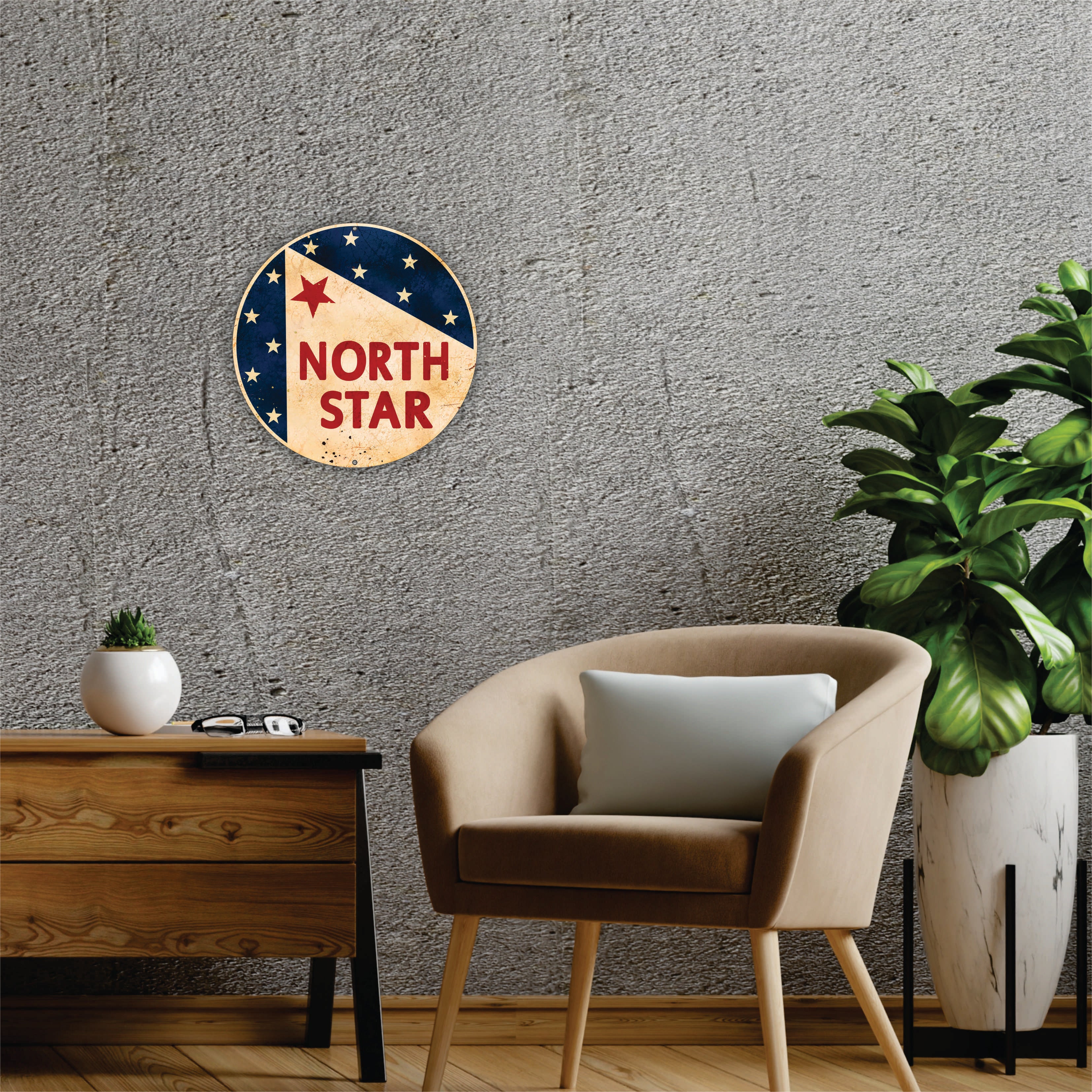 PLACA CIRCULAR NORTH STAR