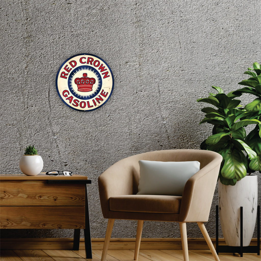 PLACA CIRCULAR RED CROWN