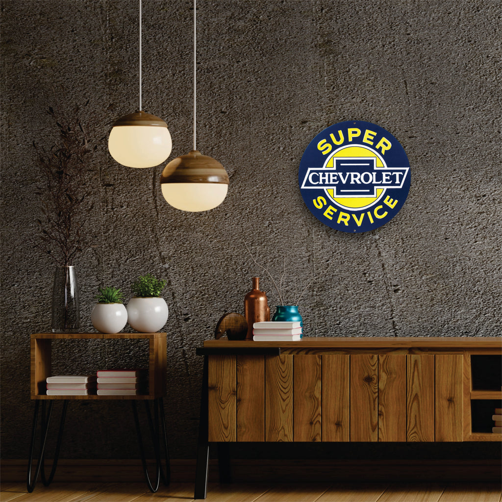 PLACA CIRCULAR SUPER CHEVROLET SERVICE