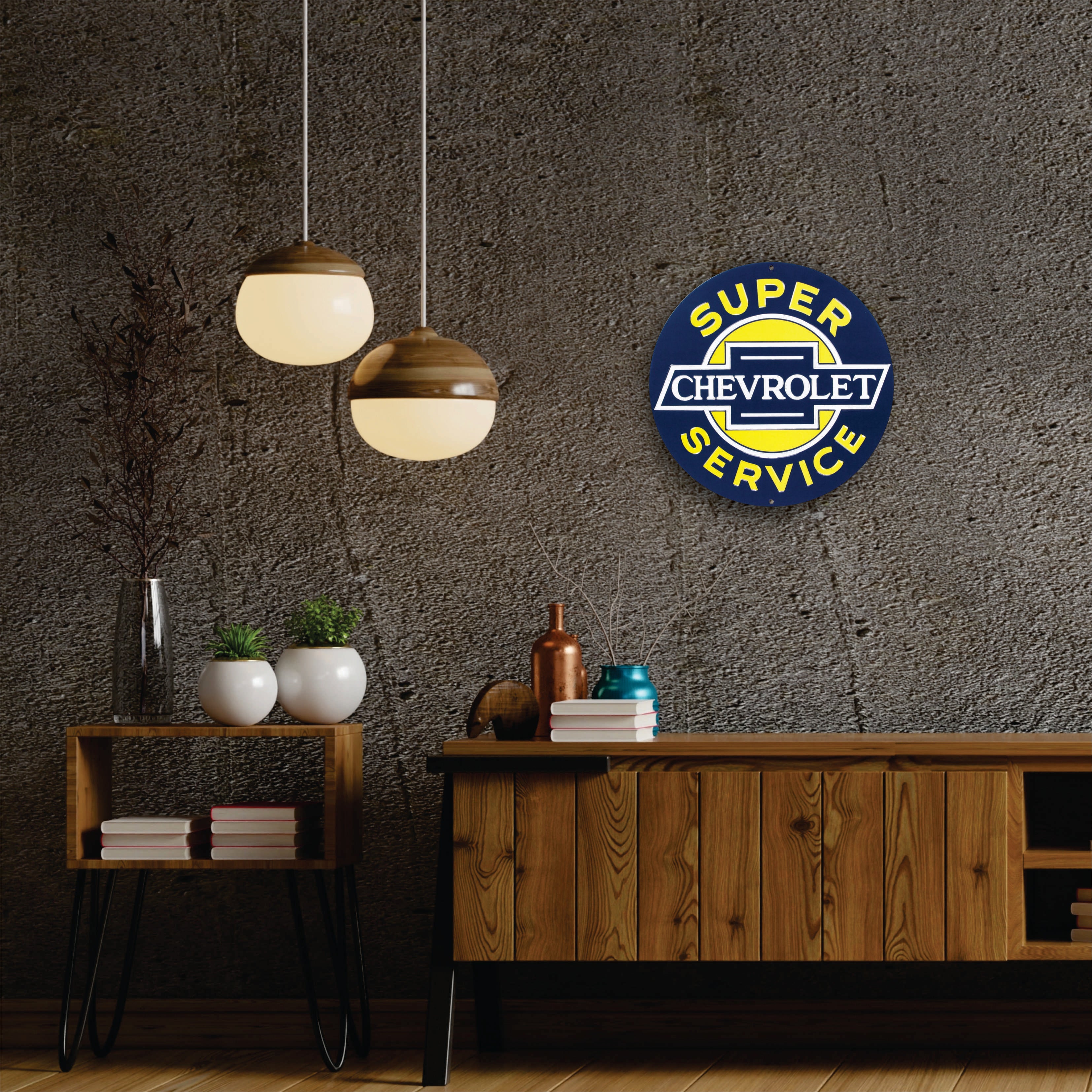 PLACA CIRCULAR SUPER CHEVROLET SERVICE