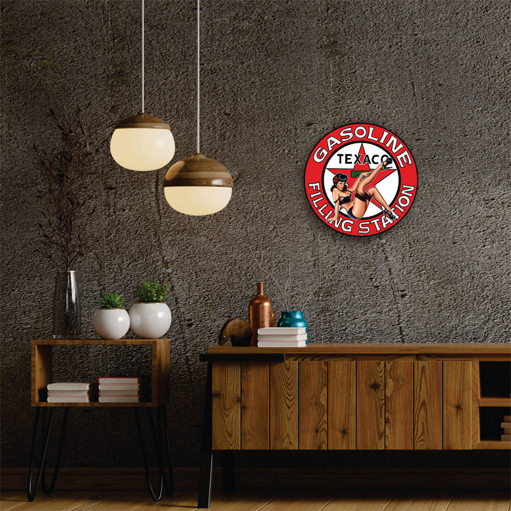 PLACA CIRCULAR GASOLINE FILLING STATION