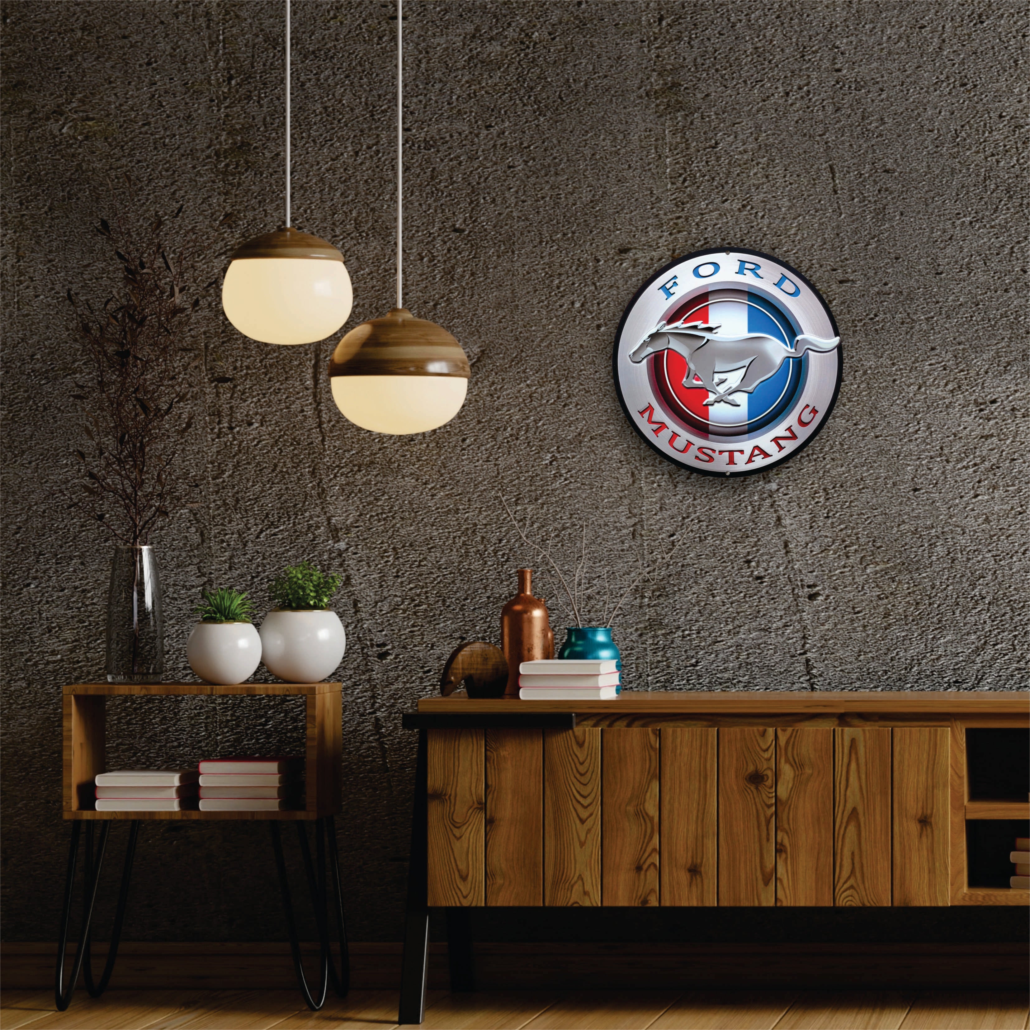 PLACA CIRCULAR FORD MUSTANG