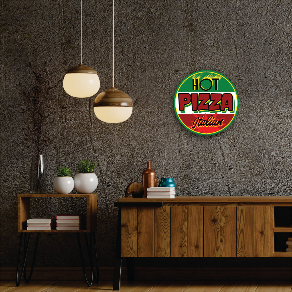 PLACA CIRCULAR HOT PIZZA ITALIAN