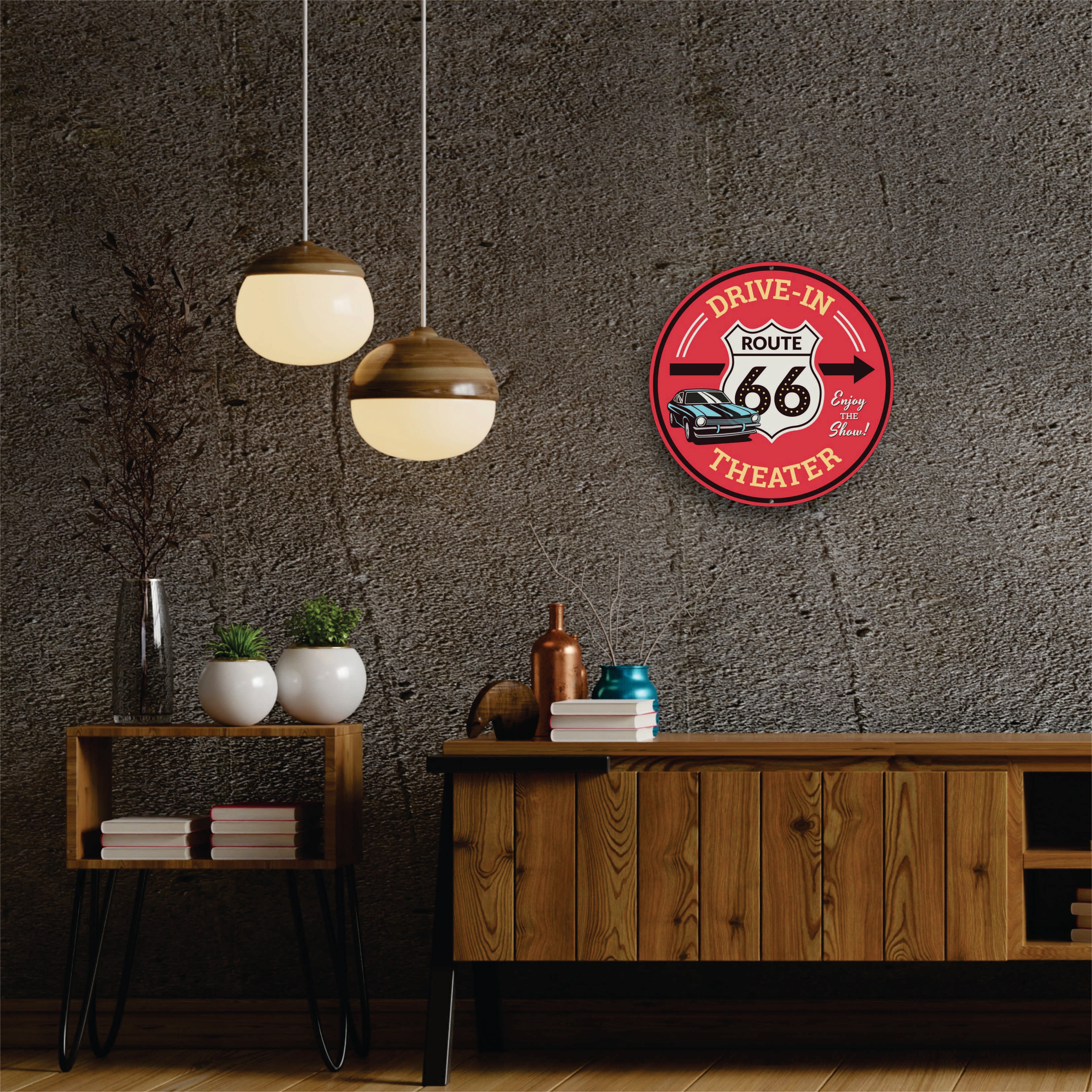 PLACA CIRCULAR DRIVE IN THEATER 66