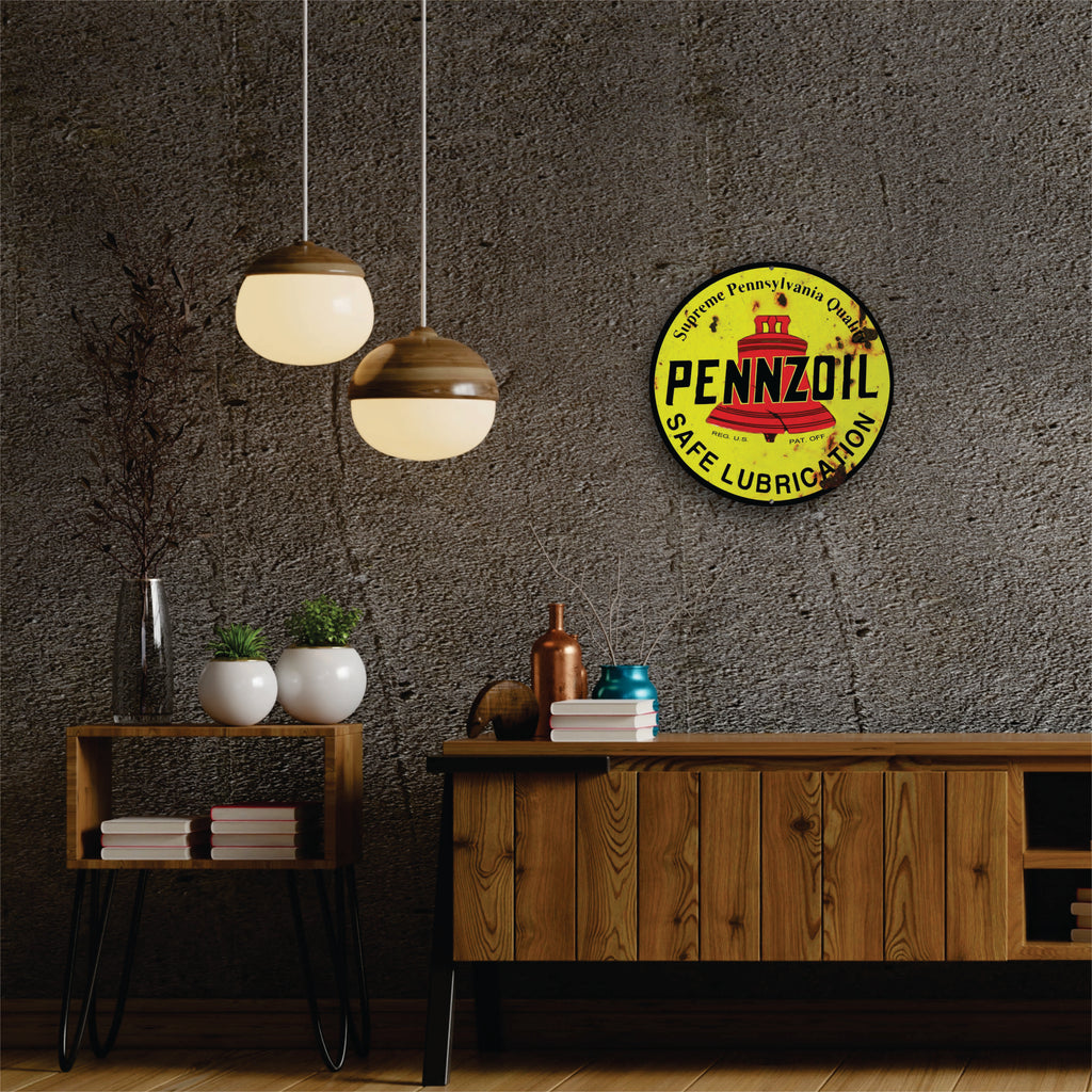 PLACA CIRCULAR PENNZOIL