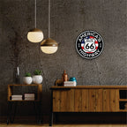 PLACA CIRCULAR AMERICA S HIGH WAY 66