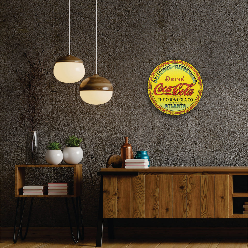 PLACA CIRCULAR DRINK COCA-COLA ATLANTA