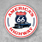 PLACA CIRCULAR AMERICA S HISTORIC 66