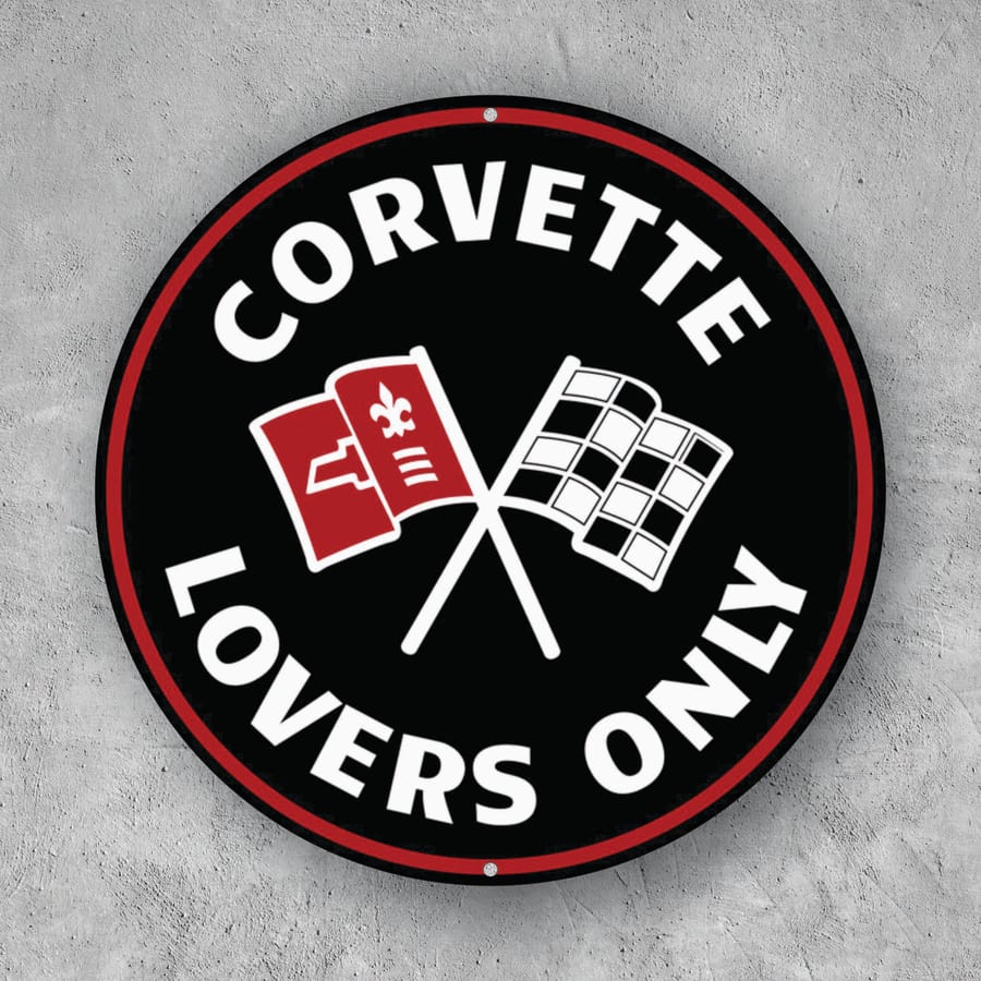 PLACA CIRCULAR CORVETTE LOVERS ONLY