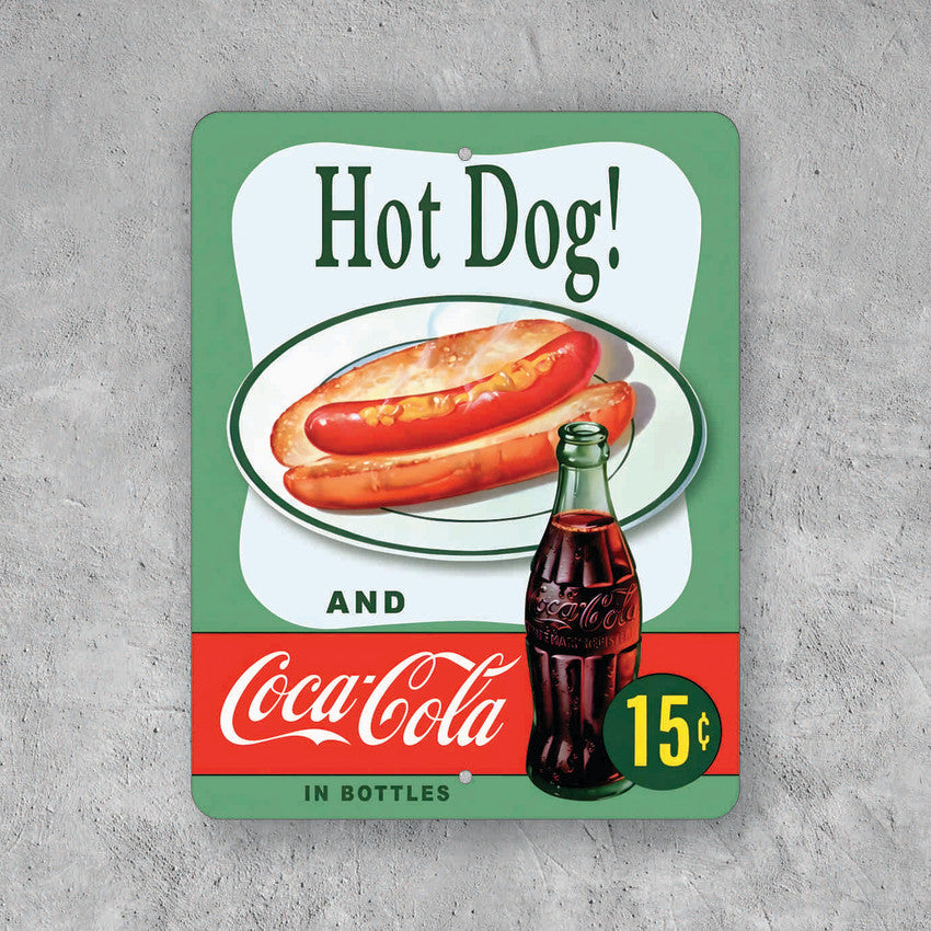 PLACA HOT DOG AND COCA-COLA