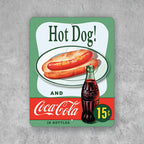 PLACA HOT DOG AND COCA-COLA