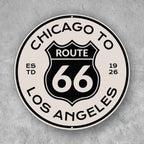 PLACA CIRCULAR CHICAGO TO ROUTE 66