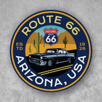 PLACA CIRCULAR ROUTE 66 ARIZONA 66