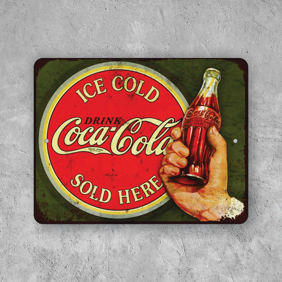 PLACA COCA-COLA SOLD HERE SIGN