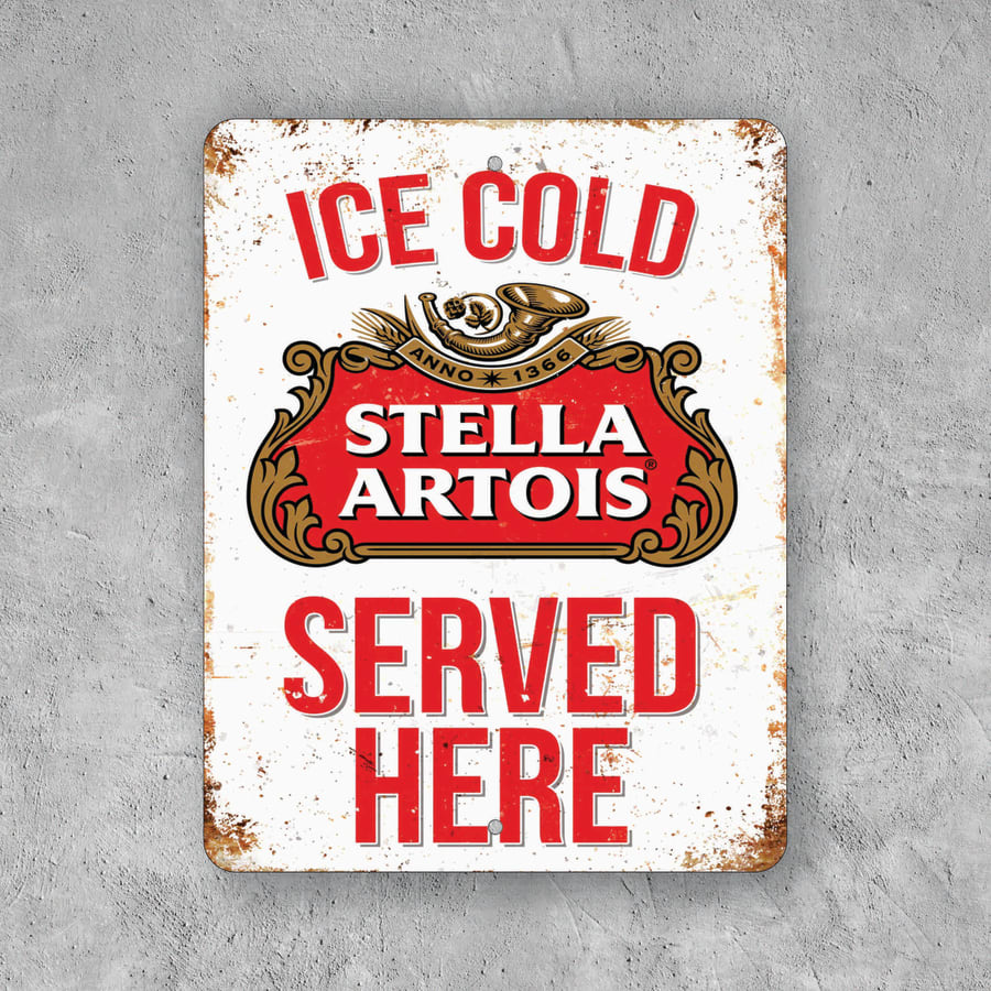 PLACA STELLA ARTOIS ICE COLD