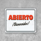 PLACA ABIERTO BIENVENIDOS