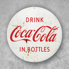 PLACA CIRCULAR DRINK COCA-COLA IN BOTTLES