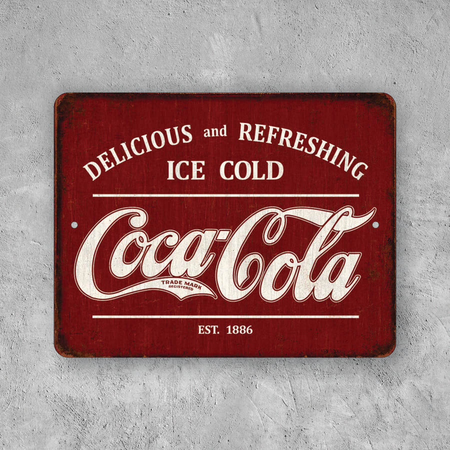 PLACA ICE COLD COCA-COLA RED
