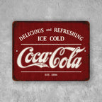 PLACA ICE COLD COCA-COLA RED