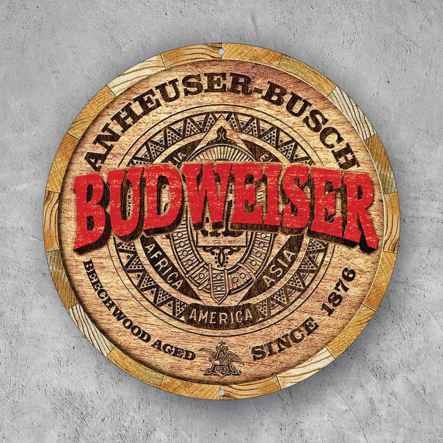 PLACA CIRCULAR BUDWEISER