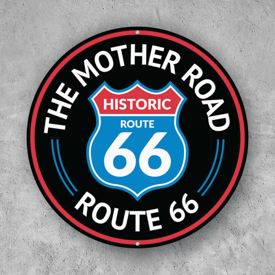 PLACA CIRCULAR THE MOTHER ROAD 66