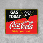 PLACA GAS TODAY COCA-COLA