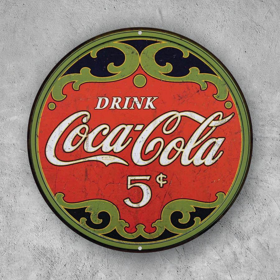 PLACA CIRCULAR DRINK COCA-COLA