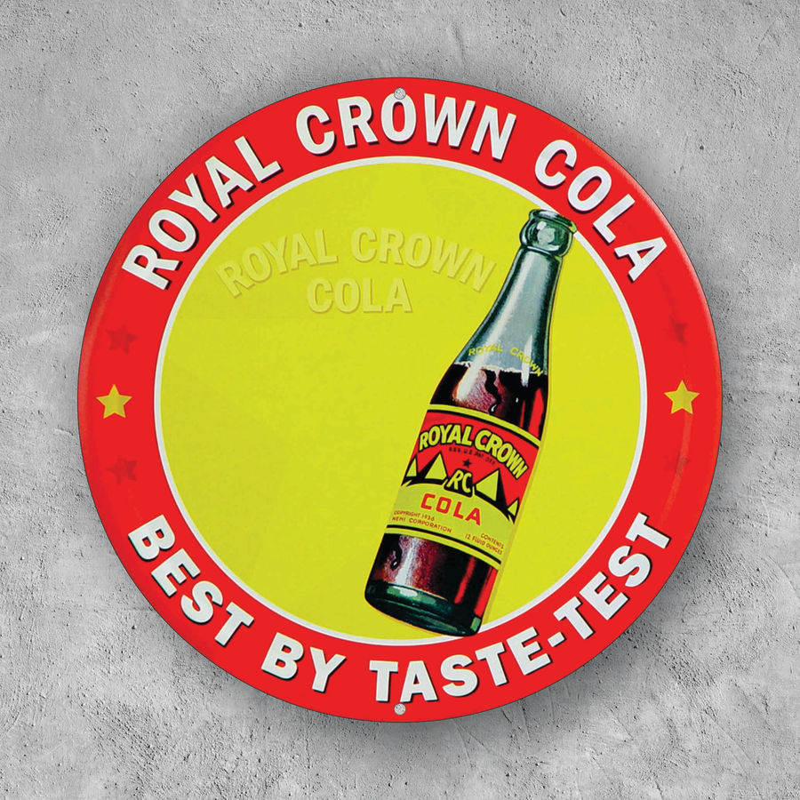 PLACA CIRCULAR ROYAL CROWN COLA