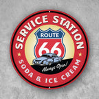 PLACA CIRCULAR SERVICE STATION 66