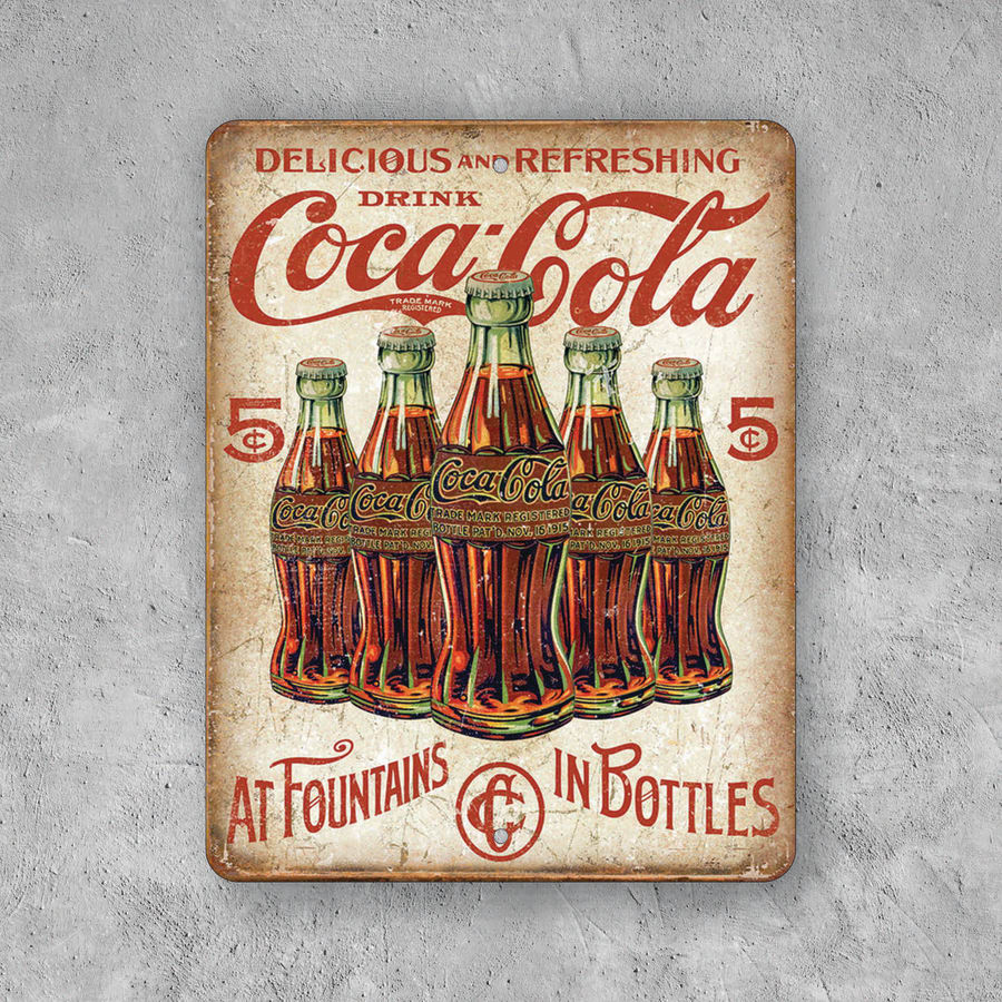 PLACA COCA-COLA IN BOTTLES