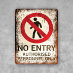 PLACA NO ENTRY RETRO