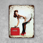 PLACA COKE PIN UP GIRL