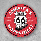 PLACA CIRCULAR AMERICA S MAINSTREET 66