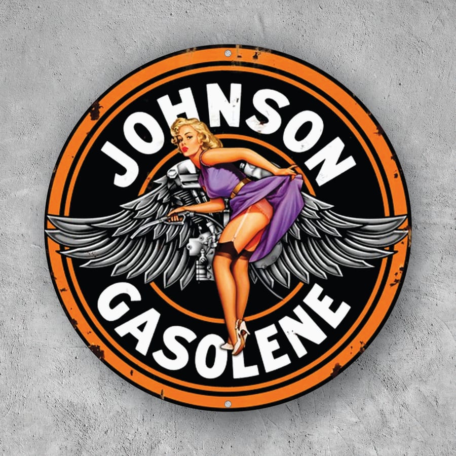 PLACA CIRCULAR JOHNSON GASOLINE